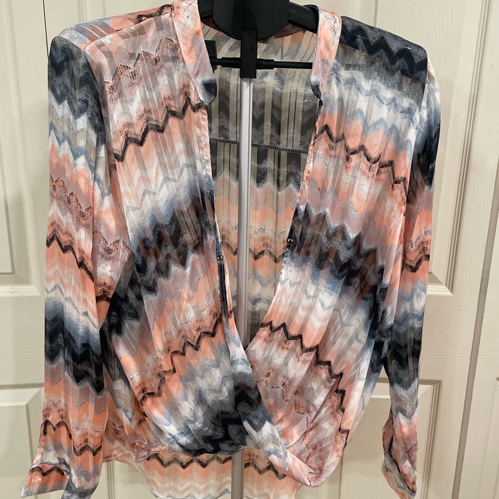 Olivia Rae Multicolor Chevron Blouse